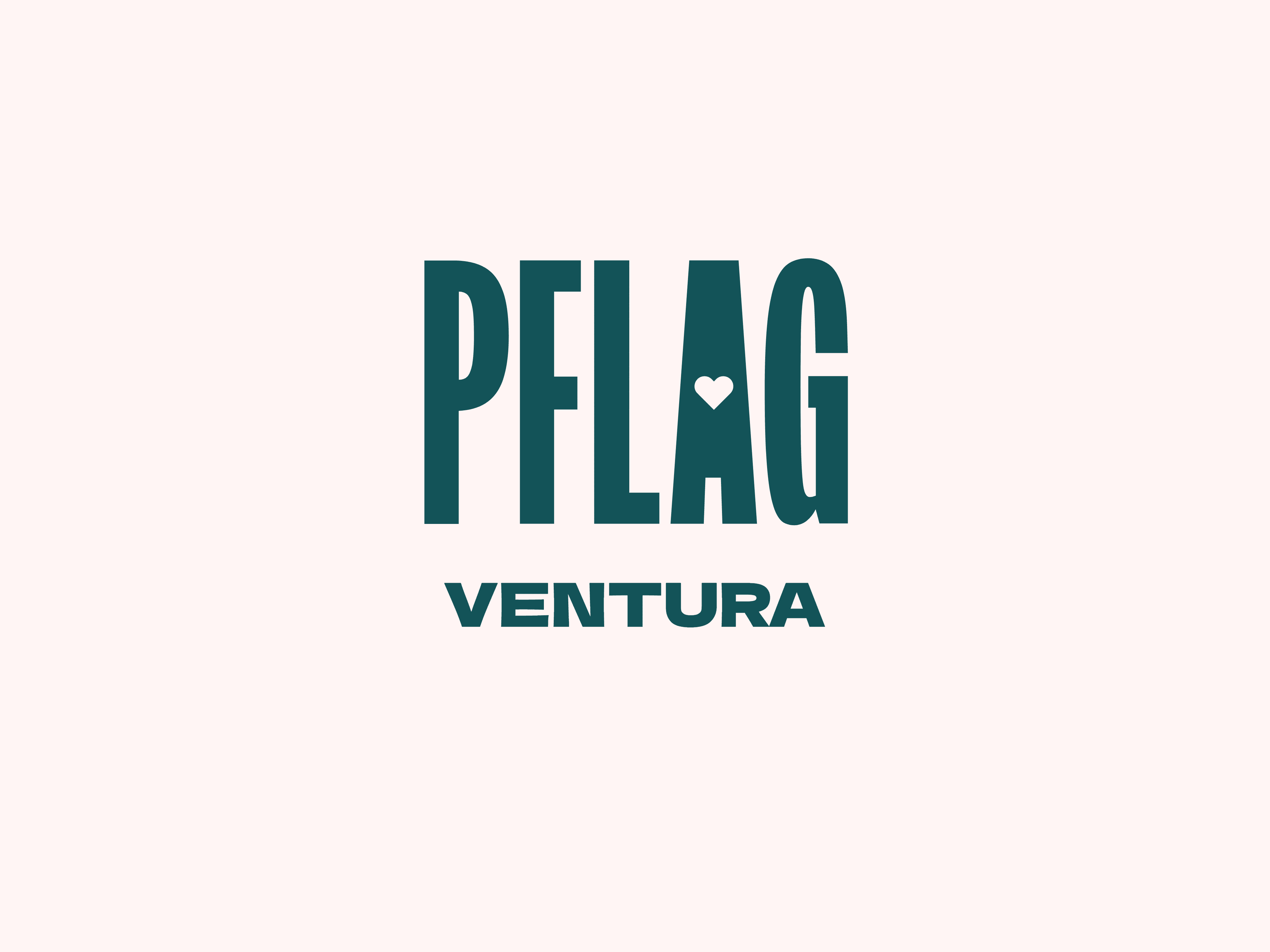 Logo of pflag ventura, featuring the organization's name with a heart design between 'pflag' and 'ventura.'.