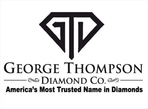Logo of george thompson diamond co., labeled as "america's most trusted name in diamonds.