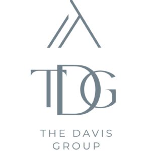 Logo of the davis group featuring stylized letters "tdg" with an abstract house-like icon above.